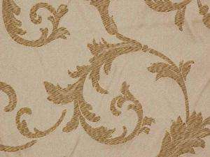Taupe Gold French Swirl Upholstery Fabric  