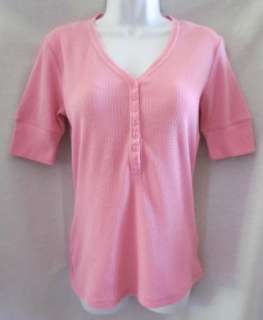   MILLER New Pink Short Sleeve Thermal Waffle Shirt Top Womens S  
