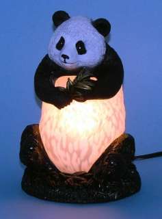 Panda Bear Children Kids Room Decor Glass Lamp  