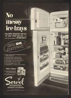 1954 Servel Refrigerator Ice Maker GasElectric Print Ad  