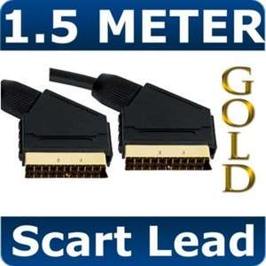 5M Metre 21 Pin Gold Scart Video / TV VCR Cable Lead  