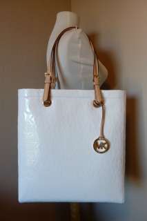   Michael Kors MK White Mirror Metallic NS Items Tote Bag $198  