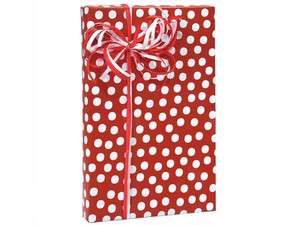RED w/ White Polka Dot Gloss Wrapping Paper Christmas  