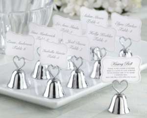 24 Kissing Bells Heart Wedding Placecard Holders Favors  