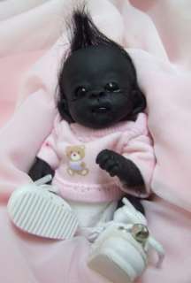 OOAK Baby Gorilla Monkey Sculpted Polymer Clay Art Doll Collectible 