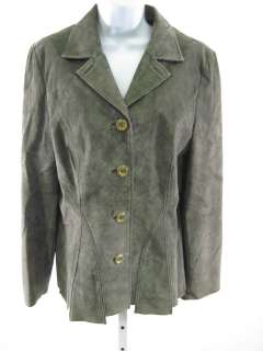 BETTY BARCLAY Gray Button Front Suede Blazer Jacket 40  