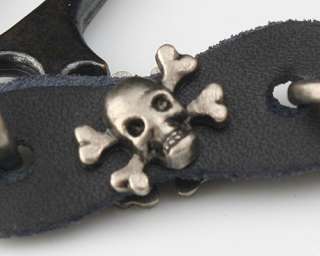 Punk Rock Gothic Biker Skull & Leather Keyring Holder Keychain Key 