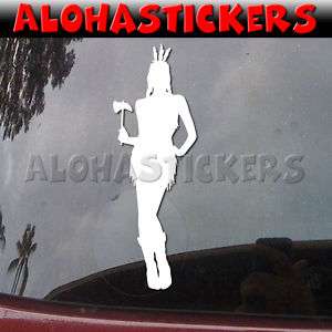 NATIVE AMERICAN INDIAN GIRL MAIDEN Decal Sticker W61  