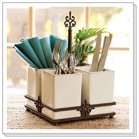 Southern Living WILLOW HOUSE BELLE MEADE FLATWARE CADDY NIB  