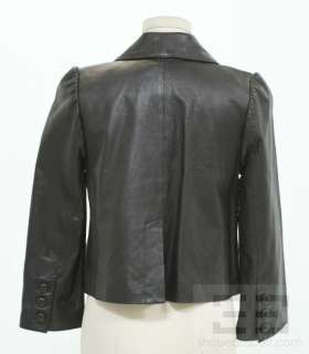 Madison Marcus Black Leather Single Button Jacket, Size Small  