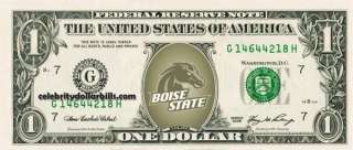 Boise State Broncos COLLEGE DOLLAR BILL UNCIRCULATED MINT US CURRENCY 