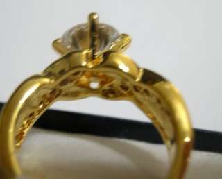 Russian CZs Gold EP, Womens Ring ENGAGEMENT COCKTAIL Size 4   10 
