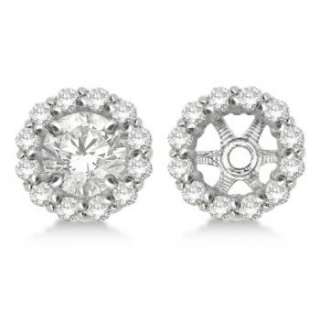 50ct Round Cut Circle Diamond Earring Jackets 14k White Gold G H SI 