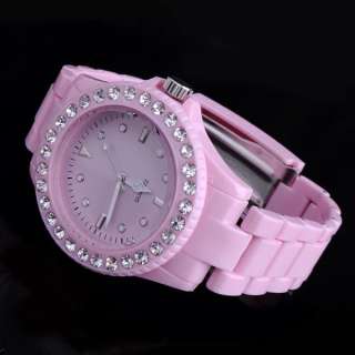 diamante plastic belt cool fashion wrist watch features very beautiful 