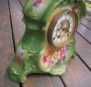 Antique Ansonia Royal Bonn Porcelain Clock c.1900 La Normandie 