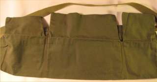 Green Canvas Waist Ammo Pouch Vintage Buckles 1960s  