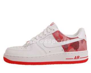 Nike Wmns Air Force 1 07 White Siren Red Camo 2012 Womens Casual Shoe 