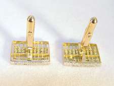 14K Yellow Gold 0.25TDW 14 Diamond Abacus Cufflinks  