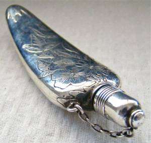   STERLING SILVER~SCENT/PERFUME BOTTLE/vial/flask~ANTIQUE vintage old