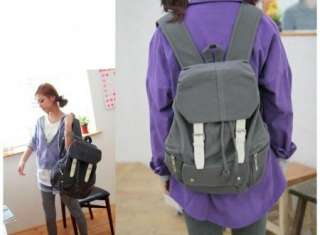 Ladies Canvas Hobo Handbag Backpack Schoolbag Travelling Bag 4 Colors 