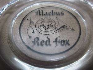   RED FOX glass ashtray Jimmy Hoffa tobacciana Michigan smoking Detroit