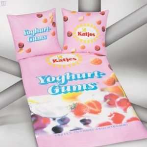 Bettwäsche Yoghurt Gums von Katjes Linon Grösse 135/200  