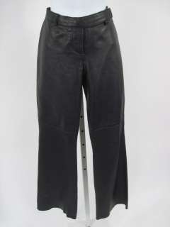 HUGO BUSCATI Black Leather Pants Slacks Sz 4 P  
