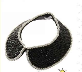New Beautiful paillette&pearl peter pan detachable collar necklace 