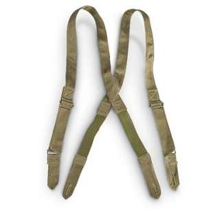 Olive Drab OD Military Button Suspenders (NEW) Paintball Hunting 