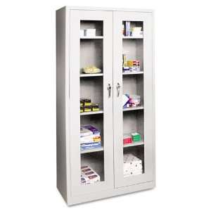 Alera Assembled Cabinet, Clear Doors, 4 Adjustable Shelves 