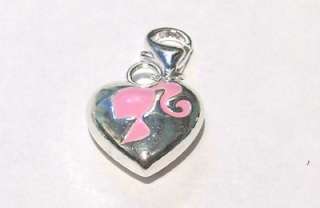 3D Heart PINK Barbie Ponytail Logo SP Clip on Charm  