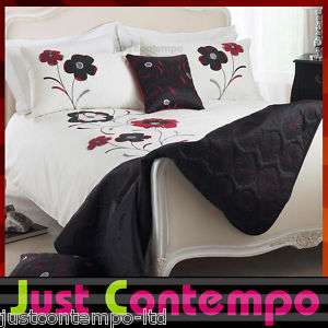 Red Black SHRI Embroidered Duvet Cover Bedding Set  