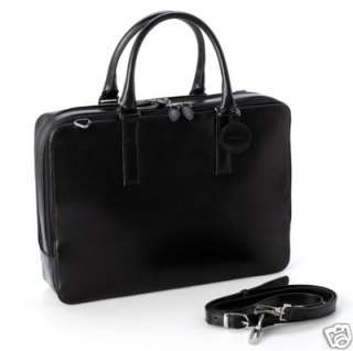 Black Leather Laptop Bag/Case/Briefcase   Laurige  