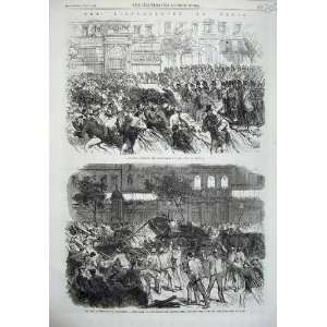 Paris Disturbances 1869 Cavalry Boulevards Montmartre  