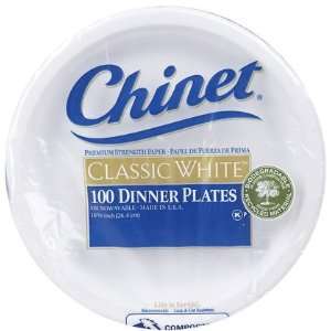 Chinet Classic White Dinner Plate, 10 3/8 Bag 100 ct (Quantity of 3)
