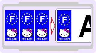   Autocollant Hello Kitty Sticker Plaque Immatriculation