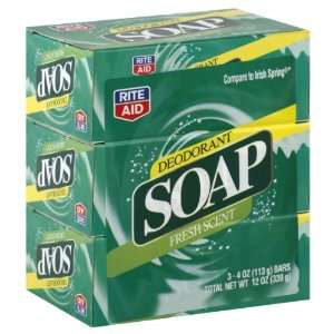  Rite Aid Soap, Deodorant, Fresh Scent, 3 ea Health 