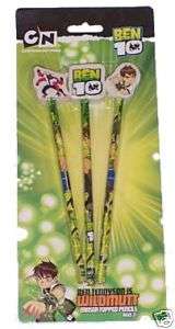   Lot de 3 crayons Ben 10 Neuf