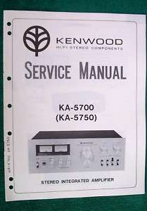   Factory Kenwood KA 5700/5750 Stereo Amp Amplifier Paper Service 