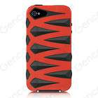 LUXMO RED BLACK FUSION TPU SKIN CASE FOR iPHONE 4S 4  