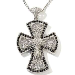   Sterling Silver Cross Pendant with 18 Cable Link Chain 