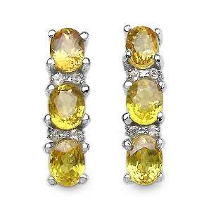  1.60 Carat Genuine Yellow Sapphire Sterling Silver 