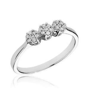  Three Stone Diamond Cluster Ring 1/6ctw   Size 7 Jewelry