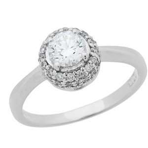  1 Carat 18kt White Gold Classic Diamond Ring Jewelry