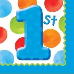    1st Birthday Beverage Napkins   Polka Dots Boy Toys & Games