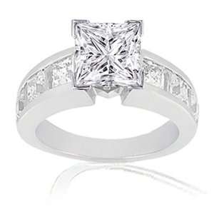  1.80 Ct Princess Cut Diamond Engagement Ring 14K GOLD CUT 