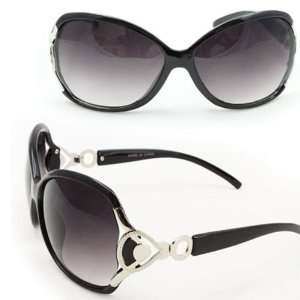   Women Fashion Sunglasses 8034 Black Glassy Frame Dark Gradient Lens