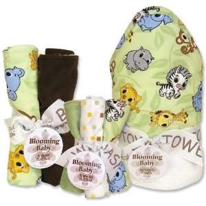  Trend Lab Chibi Zoo Hooded Towel, Wash Cloth and Burp Set 