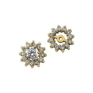    14K Yellow Gold 1/2 ct. Diamond Earring Jackets Katarina Jewelry