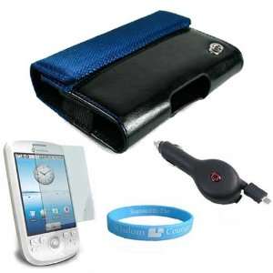  Midnight Blue Two Tone Leather Carrying Case for HTC My 